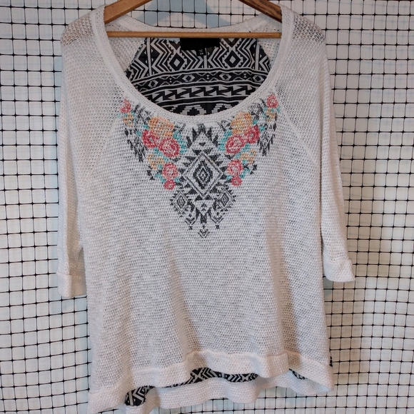 Almost Famous 3X Sheer Crochet Top - Picture 3 of 7